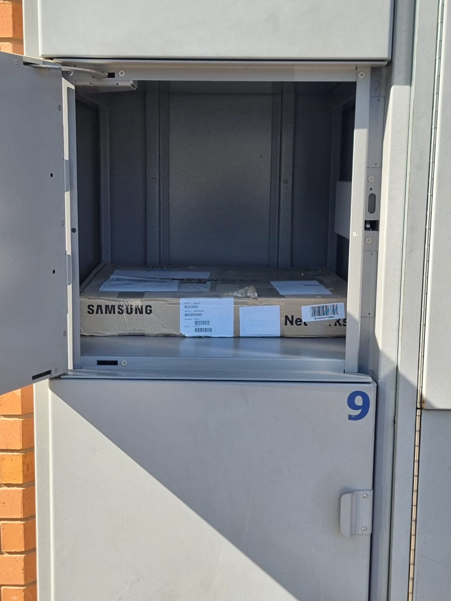 Parcel placed inside a collection locker